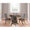 International Concepts 36 in. Solid Wood Round Extension Dining Table with 4 Dining Chairs in Hickory/Washed Coal K45-36RXT-23B-C617-4 - alternate 5